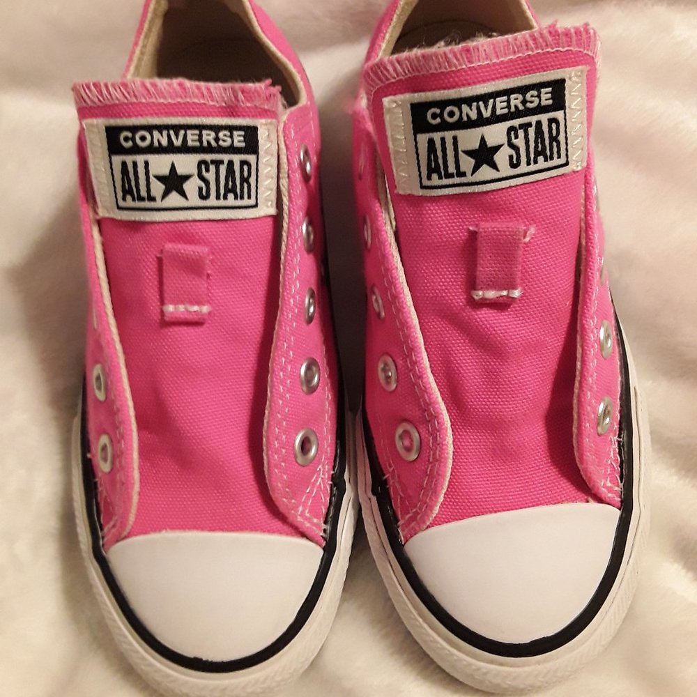 Hot Pink Low Top Classic Converse Sneakers - Picture 1 of 6
